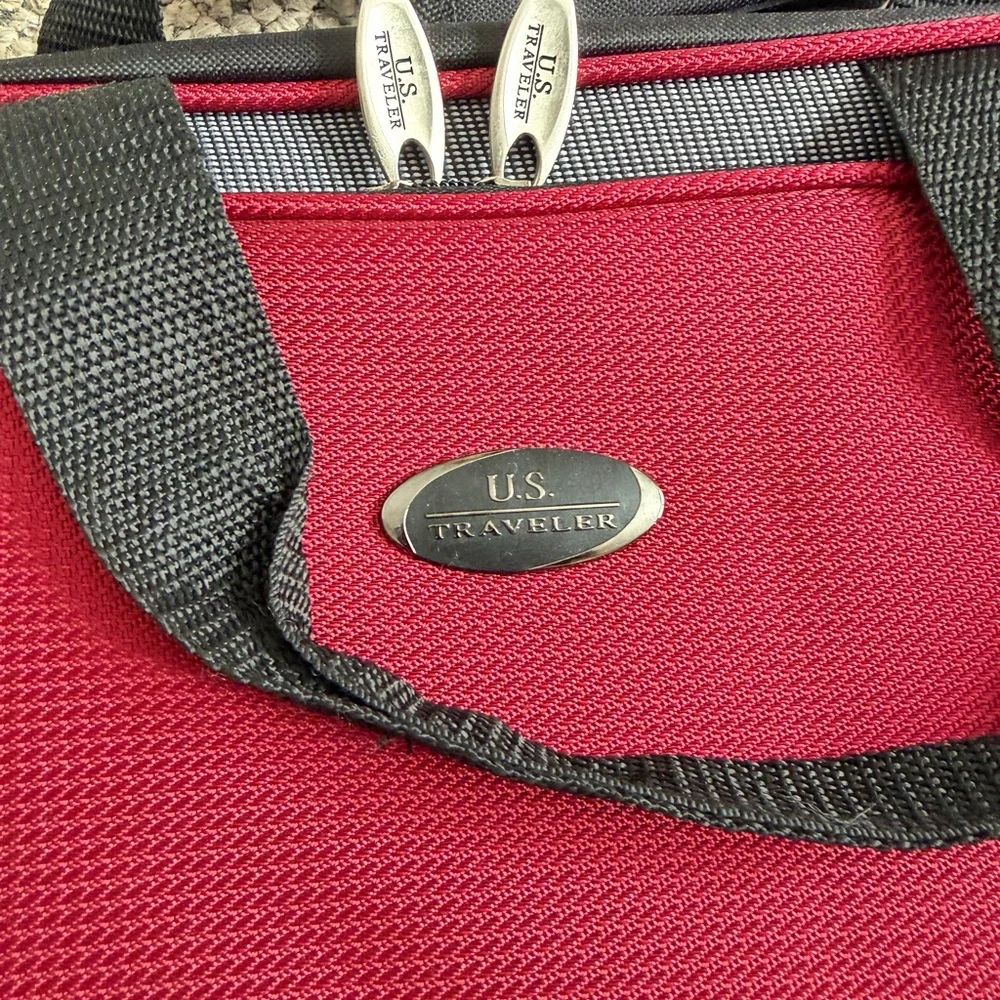 U. S. Travelers Red and Gray Laptop Travel Bag